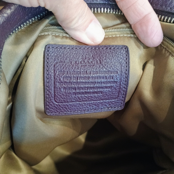 Coach Plum Purple Leather Shoulder Bag - Picture 14 of 14